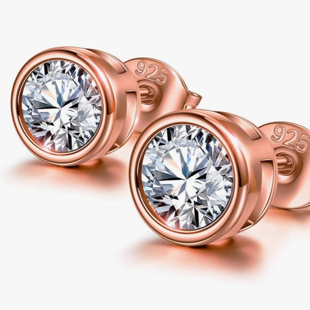 Women’s 925 Sterling Silver Stud Earrings With Cubic Zirconia